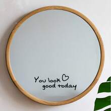 1/3pcs "You Look Great Today" Wall Sticker, PVC Waterproof Self-Adhesive, Suitable For Living Room, Bedroom, Bathroom Mirror Decoration, Enhancing The Elegance Of Home Decor - Motivational Letter Wall Stickers - View 2