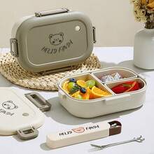 Cute Cartoon Bento Box Adult, PP Plastic Microwavable Lunch Containers, 3 Compartment Food Container, Leak-Proof Divided Meal Prep Containers With Lids, Travel Food Containers, Snack Containers For Student School - Multicolor - View 3