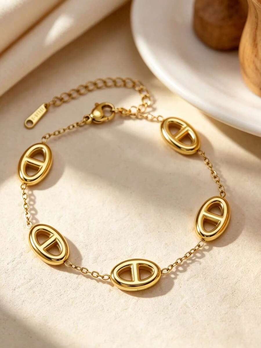 Elegant Pig Nose Buckle Thin Chain Bracelet, Suitable For Daily Wear, Commuting And Casual Occasions - Pig Nose Thin Adjustable Bracelet - View 1