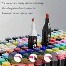 Personalized 48/24 Color Dual-Tip Marker Pen Watercolor Pen Set Professional Anime Painting Design Art Supplies - Sets - View 5