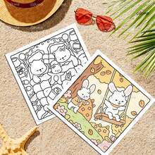 Comforting Girls Healing Coloring Book: Cute Cartoon Self-Care Essentials Illustrations, Including Cats, Citrus Fruits, Candles, Newspapers And Vintage Music Players - ZF-081 (Girl's Healing Style) - View 8