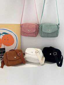 1pc Back To School Mini Fashion Minimalist Solid Color Cute Crossbody Bag, Lightweight Zipper Closure Coin Purse, Perfect For Daily, Travel, Vacation, Shopping, Outing - Multicolor - View 1