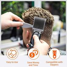Hair Cutting Comb & Guard Comb Set, Home Hair Trimming Tool For Hair Ends, Portable Styling Comb For Beginners / Barbers - Multicolor - View 6