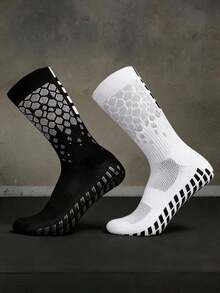1/3 Pasang Kaos Kaki Jala Pria Bernapas Warna Hitam & Putih Polos dengan Sol Handuk, Anti Selip, Cocok untuk Sepak Bola, Latihan, Kebugaran, Semua Musim - MultiWarna - View 1