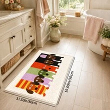 1pc Dachshund Soft Comfortable Home Decor Mat, Illustration Style, TPR Non-Slip Backing, Faux Cashmere Floor Covering, Machine Washable, Suitable For Entryway, Porch, Indoor, Living Room, Bedroom, Bathroom, Laundry Room, Dorm, Game Room - Multicolor - View 11