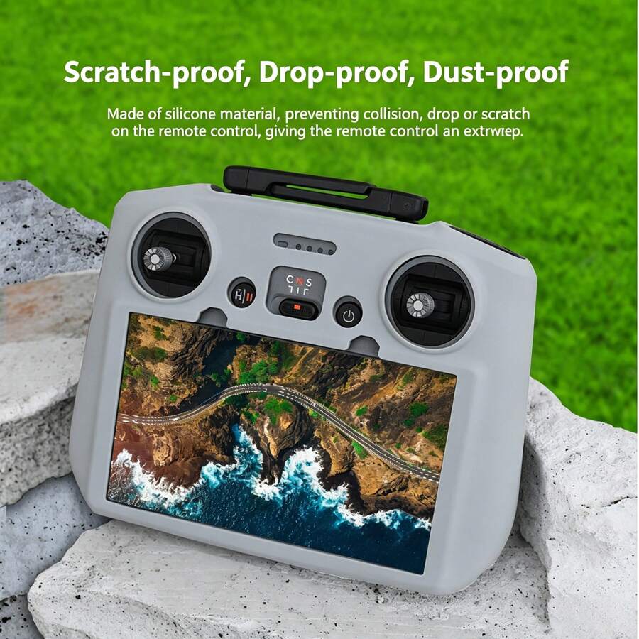 Funda protectora de silicona para control remoto Mini 4 Pro, dron Air 3 RC12 con accesorio protector de pantalla