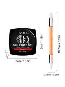 TWOING 12 Colors Halloween 3D 4D Sculpture Gel Kit With Nail Art Pen, Non-Sticky Soak Off Carving And Sculpting Gel, Firm Texture Embossed Painting Gel For Pumpkin Ghost Spider Web DIY Nail Design Salon Home Decoration - 彩色 - 查看 9