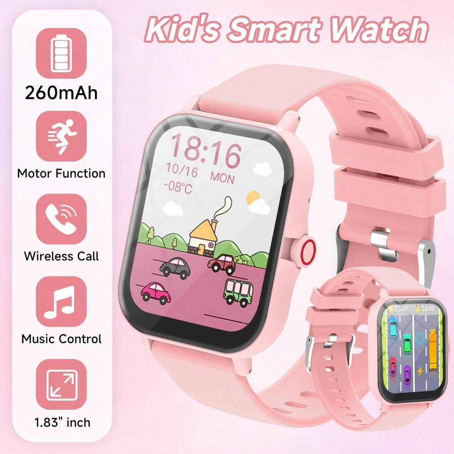 2026兒童與青少年智慧手錶：相容Android/iOS手機，適合兒童使用。配備260mAh電池，是新年、情人節、復活節、兒童節、萬聖節、感恩節和聖誕節的理想禮物選擇