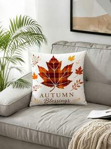 4pcs,American Country Vintage Thanksgiving Plaid Style Pillow Covers,Home Decor,Gift,Polyester Material,Hidden Zipper,No Filling,Suitable For Halloween,Thanksgiving Home Decor,Living Room Decor,Pillow Covers,Cushion Covers,Sofa Decorative Cushions,Pillow Covers,Lumbar Pillow Covers,Soft Cushions. - Multicolor - View 4