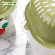 1/3pcs Double Layer Colander With Handle, Mini Cute Stackable Fruit Strainer (With 3D Cartoon Stickers), Thickened 2-In-1 Design, Multi-Functional Use, Available In White, Green, Purple, Perfect For Home Fruit Washing And Fruit Platter - One Size - View 7
