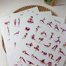 6pcs Yoga Practice Poster Set, Multiple Different Themes Yoga Poses Yoga Guide, Yoga Fitness, Weight Loss And Body Shaping Exercise, Fitness Workout, Yoga Gym Assistant, Pose Training, Yoga Enthusiasts, Yoga Auxiliary Tools, Suitable For Different People, Fitness Poster, Suitable For Room And Office Decoration - Multicolor - View 7
