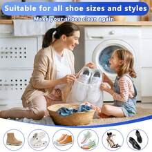 1 pezzo Borsa per il lavaggio delle scarpe 360° durevole, appositamente progettata per ridurre il rumore e prevenire la deformazione, borsa per il lavaggio domestico, borsa di protezione per le scarpe, borsa per il lavaggio riutilizzabile, adatta per sneaker, scarpe in tela, scarpe da uomo, scarpe da donna - multicolore - Visualizzare 6