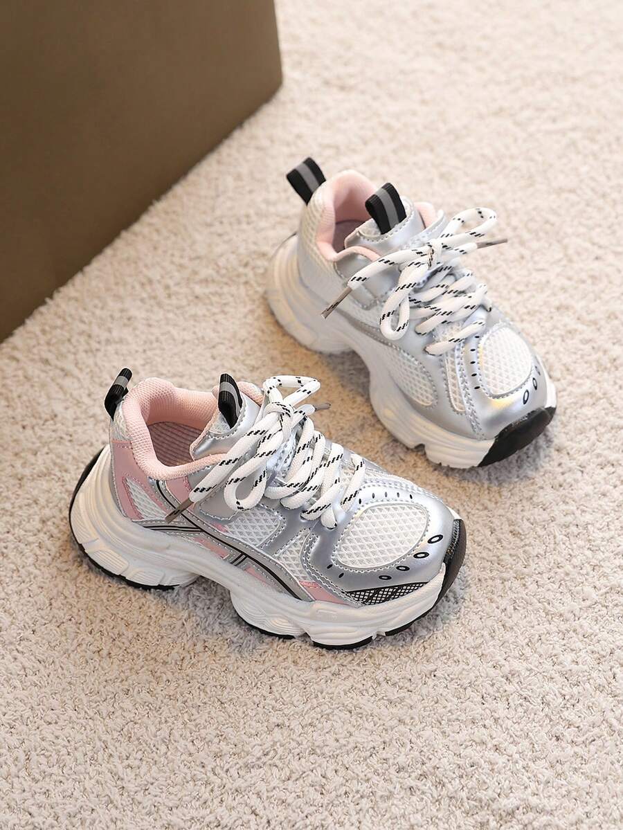 1雙女童春夏/秋冬戶外網布透氣跑步鞋 時尚運動鞋 - 粉色 - 查看 1