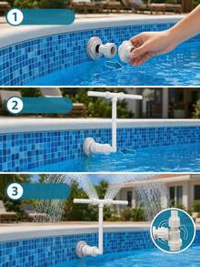 1set--Nozzle (Main Product) + Adapter (Accessory) Pool Fountain,Pool Sprinkler Fountain,Pool Fountain For Above And In-Ground Pools, Swimming Pool Water Fountain - A - View 6