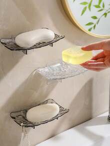 1 pieza Jabonera de pared, Bandeja portajabones de doble capa para baño, Estante portajabones resistente a la oxidación para el hogar - Multicolor - Ver 8
