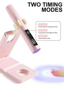 LIMEGIRL Lámpara de uñas LED portátil y mini, secador de uñas LED UV con soporte, lámpara de uñas LED UV de sobremesa sin manos para manicura de viaje y en casa, rosa/blanco - Multicolor - Ver 4