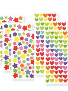 18pcs/Pack Round/Star/Heart Shaped Decorative Stickers, Suitable For DIY Photo Albums, Water Bottles, Phones, Notebooks - Multicolor - View 10