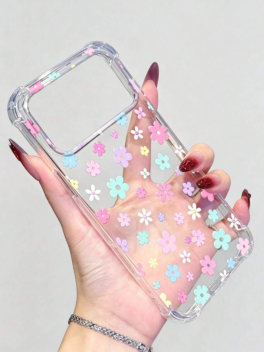1件卡通花卉手機殼,四角防摔保護 - 相容於 17 Pro, 16e, 16 Pro, 15 Pro, 14, 13, 12, 11, XR, XS Max;相容於 Galaxy S26, S25, S24, S23, A16, A35/A25, A57;相容於 Pixel 10, 9, 8, 7;相容於 G85;相容於 Infinix Hot 50 Pro+。清新夏季配件,非常適合送禮或個人使用。 - 無色 - 查看 1