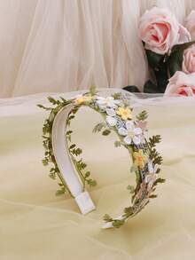 1件女孩森林仙女花卉髮箍，田園風雛菊花卉髮箍 - 彩色 - 查看 5