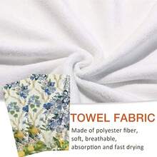 2/4/48pcs Blue & Yellow Floral Lemon Pattern Printed Kitchen Towels - Ultra Soft, Highly Absorbent Polyester Dish & Hand Towels, Perfect For Holiday Decor, Kitchen Decor, Party Decor - Multicolor - View 4