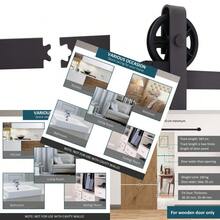 6ft Modern Single Sliding Barn Door Track Kit Set Closet Hardware For Single Wooden Door - T0001-01-363 - View 3