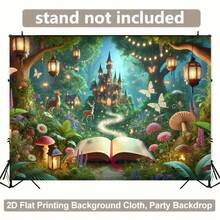 2D Flat, 2D Background Cloth, Magic Book World Wall Hanging Fabric, Polyester Material, Multi-Functional Background Suitable For Living Room, Bedroom, Office, Outdoor, Studio, Party Decoration - Multicolor - View 5