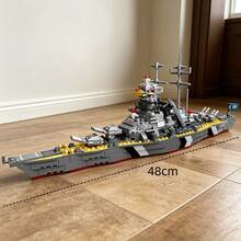 538PCS Military Theme Building Blocks Toy High Difficulty Detailed Ship Hull Assembly Set 3D Structure Vessel Model Puzzle Toy Desk Ornament Living Room Room Decoration Holiday Gift - Multicolor - View 4