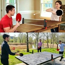 1 Set Table Tennis Racket Set (Includes Table Tennis Balls), 4 Long Handle Rackets, Training And Leisure Racket Combination, Suitable For Indoor Or Outdoor Table Tennis Rackets And Accessories - Multicolor - View 11
