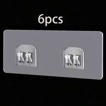 No-Drill Strong Adhesive Hook Bathroom Shelf Sticker Brushed Transparent Clip Seamless Claw Hook Accessory - Double Claw Hook - View 12
