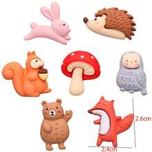 10/15/20pcs Random Animal Pattern Push Pins, Cute Creative Photo Wall Fixing Large Head Pins, Office Supplies - Multicolor - View 2
