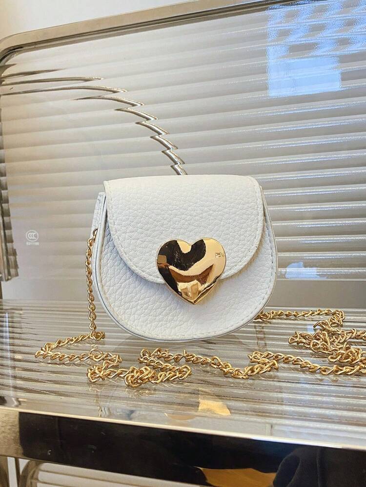 1pc Exquisite Girl Crossbody Bag, Fashion Versatile Heart-Shaped One Shoulder Coin Purse For Girls - A - View 5