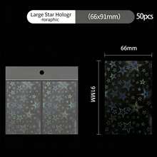 66X91mm 多尺寸全息卡套，適用照片卡、交易卡、遊戲卡 - 星空雷射閃爍效果保護套，附全息薄膜，迷你照片卡盒 - C-多色 - 查看 14