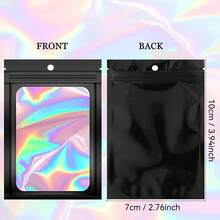30pcs Holographic Self-Sealing Bags Suitable For Nail Art, Jewelry Display & Eyelash Storage - Plastic Pouches With Holographic Seal, Multi- Rectangular Containers For, Rings, & Showcase, Jewelry Organizers, Gift Bags - View 4
