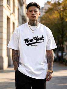 Men's Pattern T Shirts On ,Men's Hip-Hop Style Inspirational T Shirt,Printed"Maintain Humility"Text And"Never Look Back"Incentive Design Elements. - 白色 - 查看 2