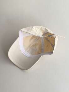 Beige 3D Letter Embroidery High-Quality Baseball Cap, Dopamine Style Women's Spring/Summer New Quick-Dry Breathable Hat, Sun Protection Duck Bill Cap, Colorblock Candy Color Series, Thin UV Protection Sun Hat - Tennis Curved Brim Baseball Cap - View 7