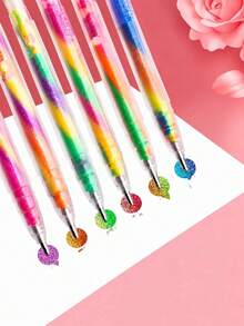Glitter Gel Pens 1.0mm Tip Colorful Glitter Gel Pens, Fluorescent Markers, Suitable For Drawing, Doodling, Writing On Black Cardstock, Collage And All Craft Projects, Perfect Back To School Stationery School Supplies School Essentials - Sets - View 6