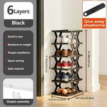 1pc Removable6/ 9 Tier Shoe Rack, Space Saving Folding Shoe Rack For Home And Dormitory, Hallway, Living Room - Separate Narrow Shoe Rack For Indoor Doorway Storage. Holds Keys, Small Photo Frames, Etc. - View 12