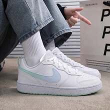Nike Court Borough Comfortable Versatile GS Low-Top Sneakers White - White - View 2