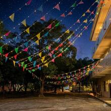 100M/328ft (50 Meters*2pcs) Pennant Banner Flags, 200pcs Flags, Rainbow Triangle Banner Multicolor Nylon Triangle Flag Decoration For Grand Opening Outdoor Celebrations Shops Business Classroom Party - Color - View 4