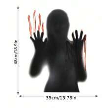 2pcs/1pc Halloween Horror Female Ghost Blood Hand Wall Stickers,For Halloween Party Glass Window DIY Backdrop Decorative Wall Stickers - Multicolor - View 13