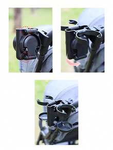 3-In-1 Folding Cup Holder And Phone Mount – Universal Bottle Holder, Compatible With Bugaboo/Nuna/Doona Strollers, Wheelchairs, Bicycles, Walkers And Scooters - Multicolor - View 7