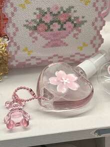 Cute Heart Refillable Spray Bottle,Sakura Decor & Bear Pendant,Perfume Decanting Bottles,Travel Toner Cosmetic Liquid Dispenser,Travel Accessories - Multicolor - View 10