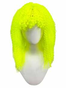 Multi Shades Long Kinky Curly Wig Solid Ombre Neon Tones Synthetic Fiber For Rave Club Carnival Punk Disco Festival Cosplay - View 15