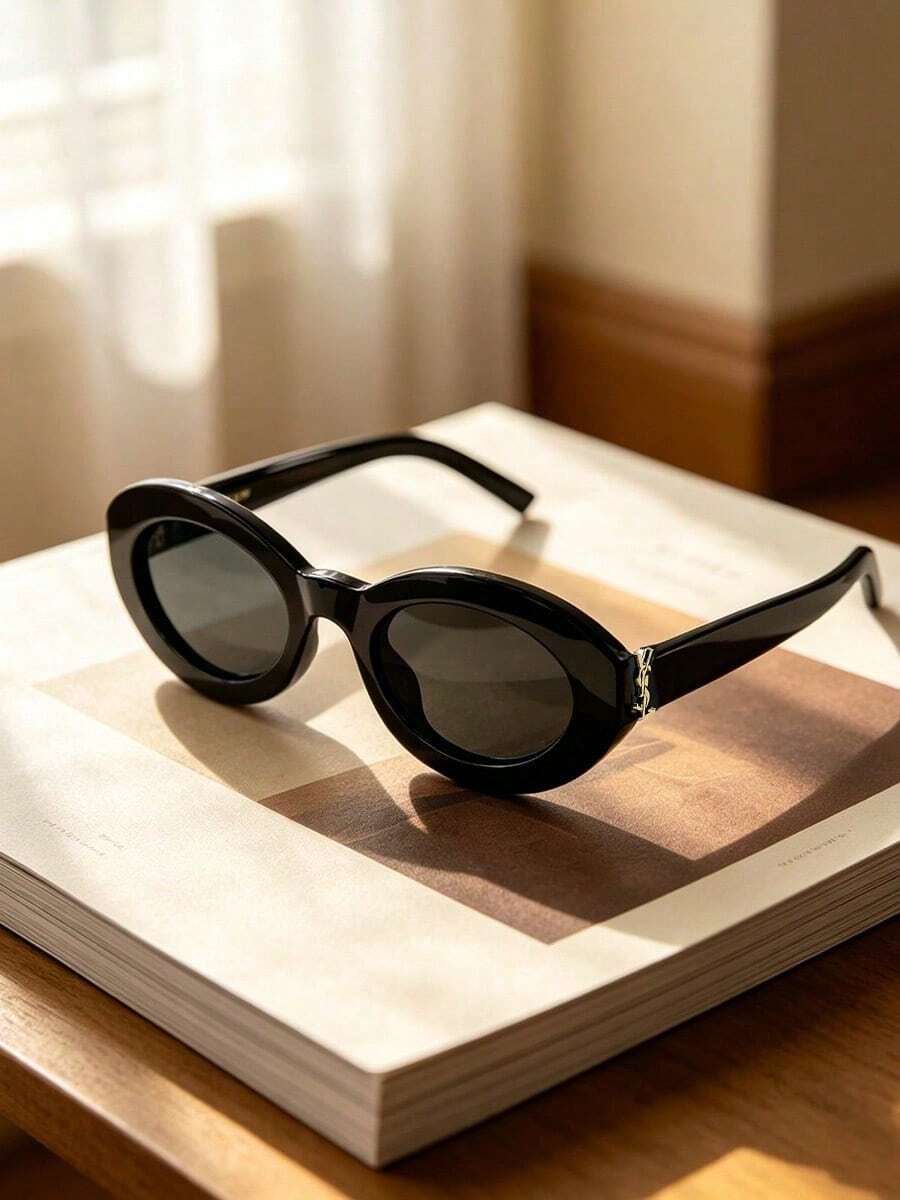 Yves Saint Laurent 純鈦方框商務光學眼鏡框,輕量低過敏眼鏡框 SL-M136/F-001-53 - 黑色 - 查看 1