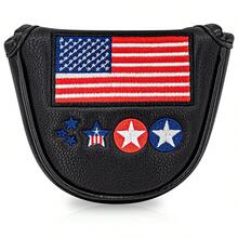 1PC Golf Headcovers - Black USA Mallet Putter Headcover, American Flag Embroidery, Soft Inner Lining, Universal Fit For Most Putters - Multicolor - View 11