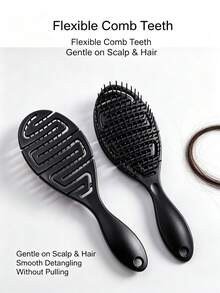 1pc Women's Dual-Use Wet & Dry Hair Brush, Air Cushion Design, Suitable For Scalp And Hair Texture, Dual-Effect For Wet & Dry Hair, Smooth Long Hair, Beauty Comb - Multicolor - View 11