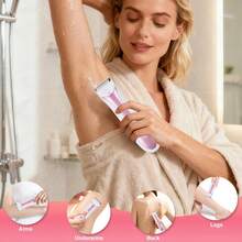 Pink And White 2-In-1 Trimmer, Dual-Purpose USB Rechargeable, With Digital Display And Base, Designed For Personal Style, Perfect For Self-Use Or Gifting, 500mAh Battery Capacity - Upgraded Version - View 6