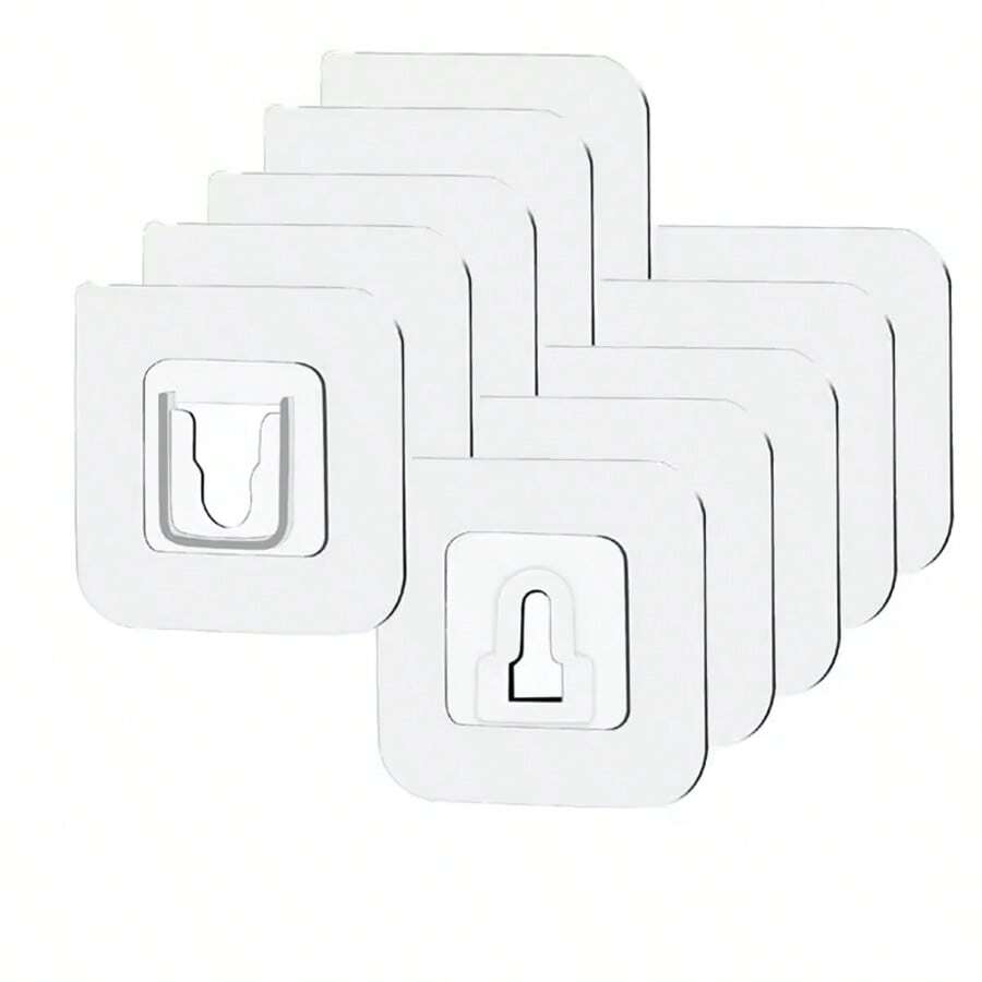 Reusable Transparent Seamless Heavy Duty Adhesive Wall Hooks For Kitchen Bathroom Office Window - Multicolor - View 1