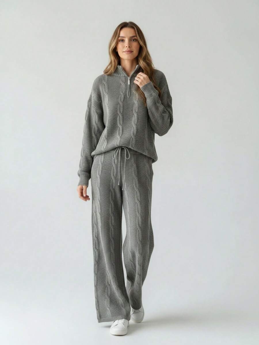 Women Sweater Co-Ords - Gris - Ver 1