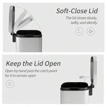 Pedal Kitchen Bin With Soft Close Lid, Step-On Trash Can With Inner Bucket, Durable Steel Body, Hands-Free Waste Disposal, Beige/ 50L - Beige - View 6